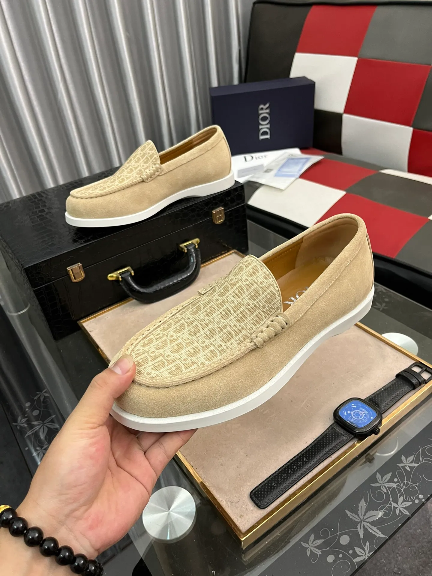 Ex-factory price 440⌚️⌚️[Dior] Dior's 2023 new high-end boutique, men's fashionable casual shoes, quite distinctive, imported soft cowhide leather on the upper + brand printing, a design style, breathable lining, genuine leather insole, soft and comfortable foot feel, original wear-resistant special outsole! Size: 38-443⃣️colors available